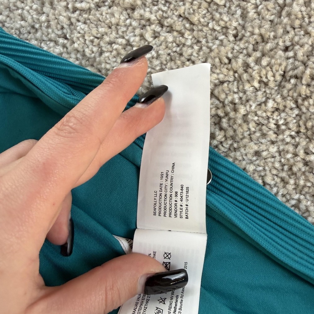 Seafolly Swim Bottom Womens 4 Blue Ribbed Textured Hipster Bikini Brief Lined - Picture 6 of 10